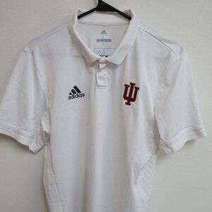 Adidas Climacool White Short-Sleeve Golf Polo Shirt Indiana Hoosiers Large
